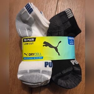 Puma NWT Kid's Low Cut Socks - Black, White, Grey
